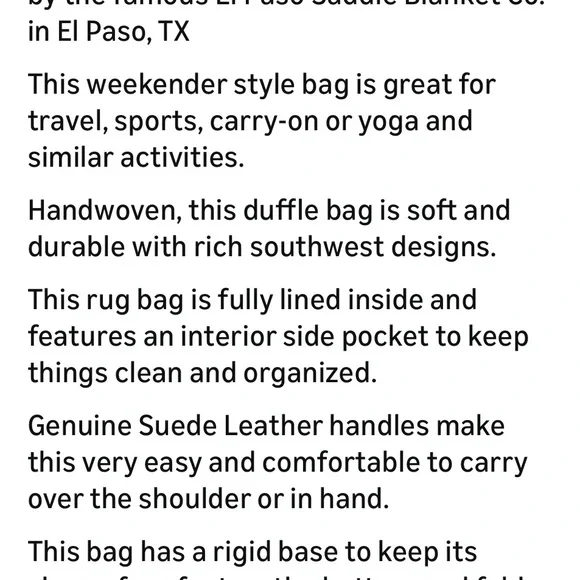 Aztec Large Weekender Bag * Not included in any sales* NWOT - Picture 5 of 6